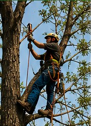 Especialista realizando trabajos de arboricultura